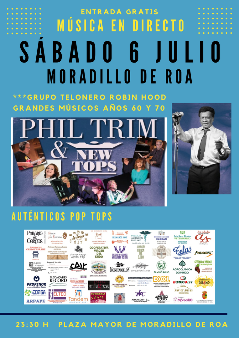Concierto Phil Trim & The New Tops y Robin Hood